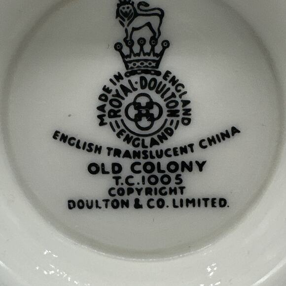 ROYAL DOULTON OLD COLONY TEACUP AND SAUCER SET OF 4 - Picture 3 of 7